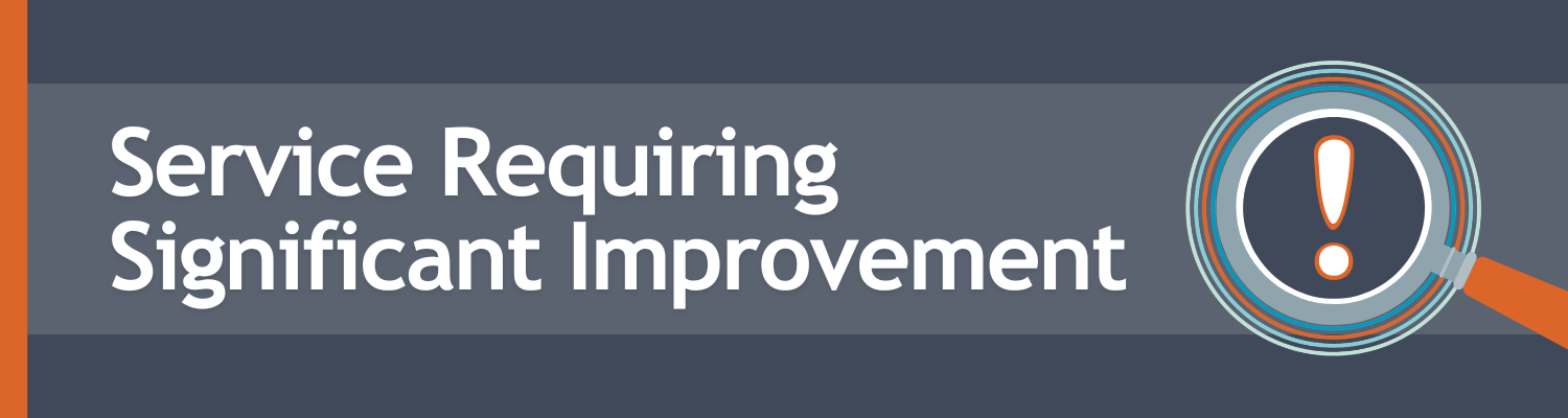 service requiring significant improvement