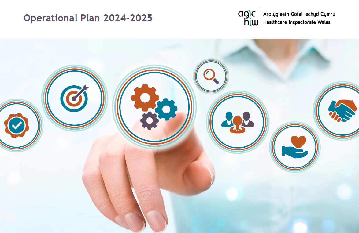 Front Cover of Operational Plan 2024-2025 - Finger hitting icon on a white background